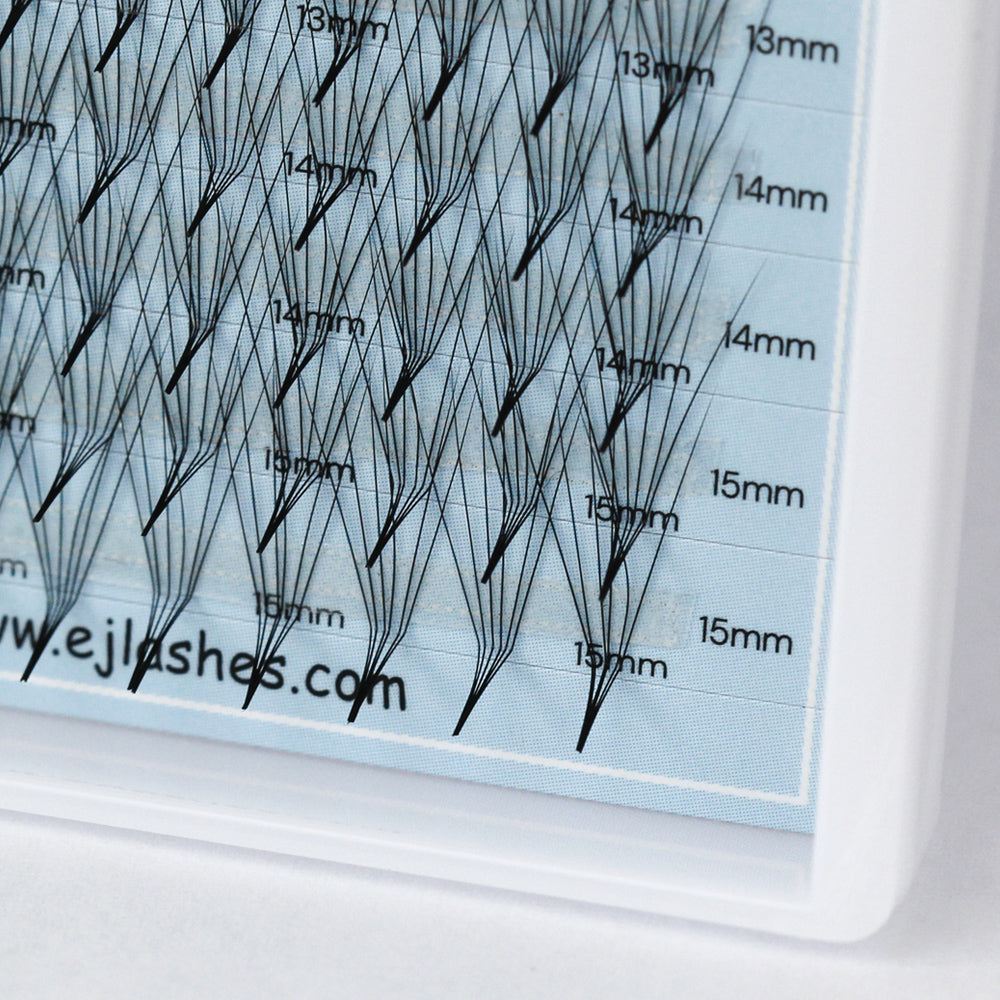 6D L curl premade fans (16 rows)