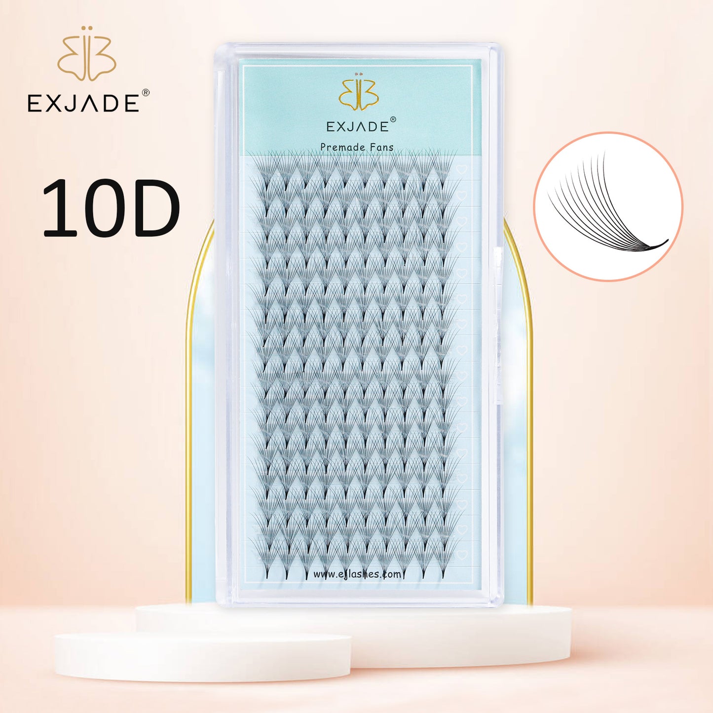 10D Heat-bonded thin base premade fans (16 rows)