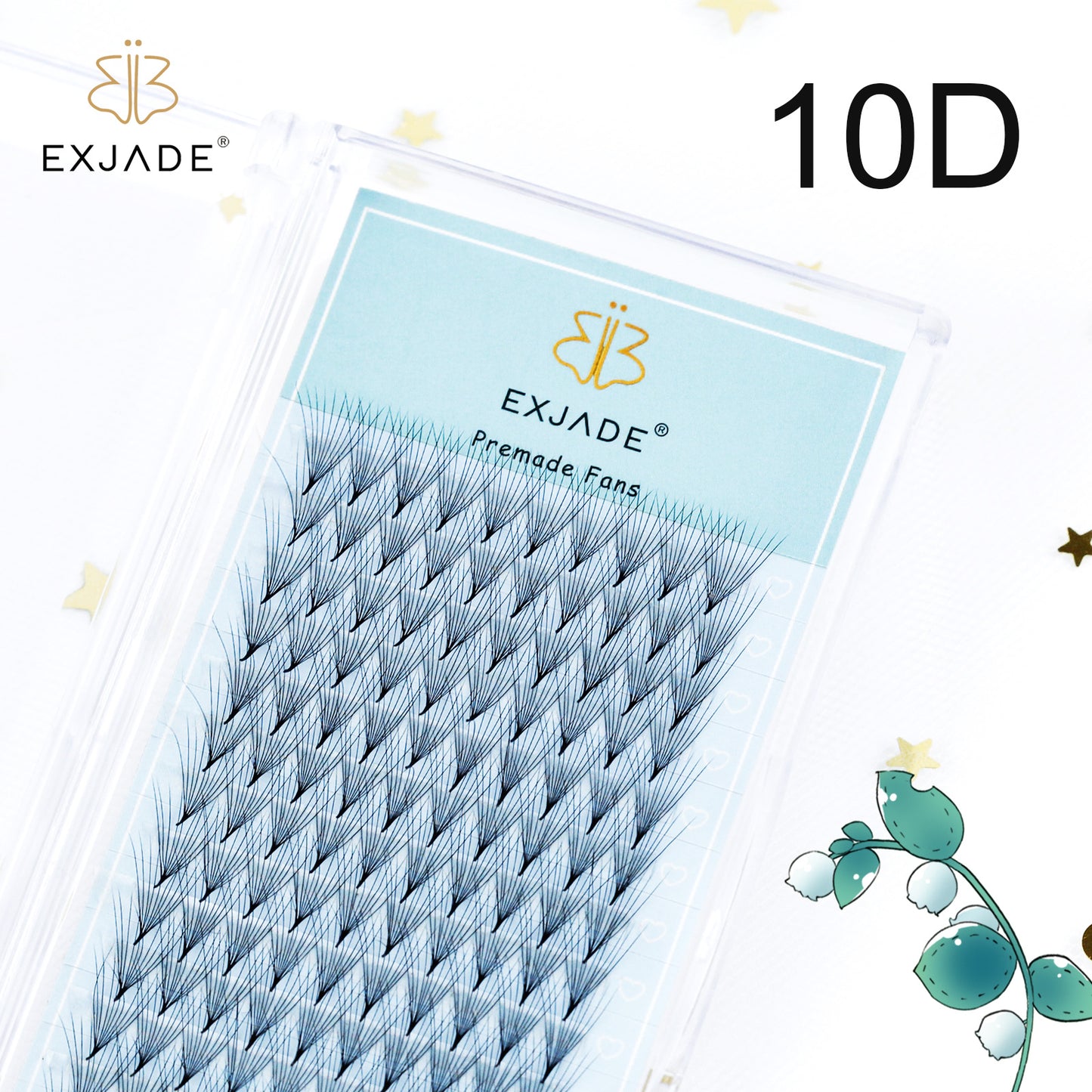 10D Heat-bonded thin base premade fans (16 rows)