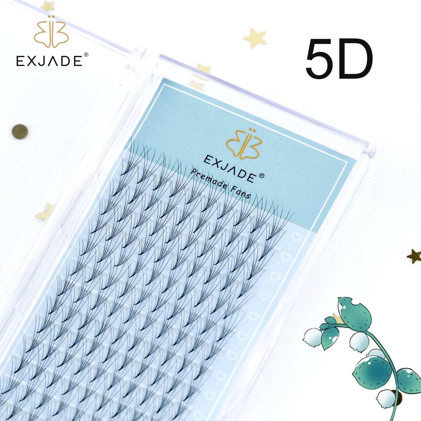 5D Heat-bonded thin base premade fans (16 rows)