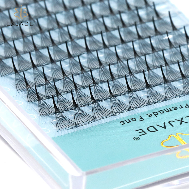 10D Heat-bonded thin base premade fans (16 rows)