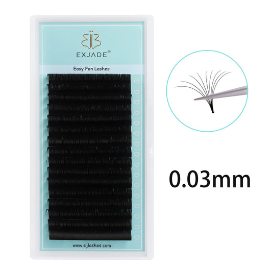 0.03mm Easy fan lashes (16 rows)